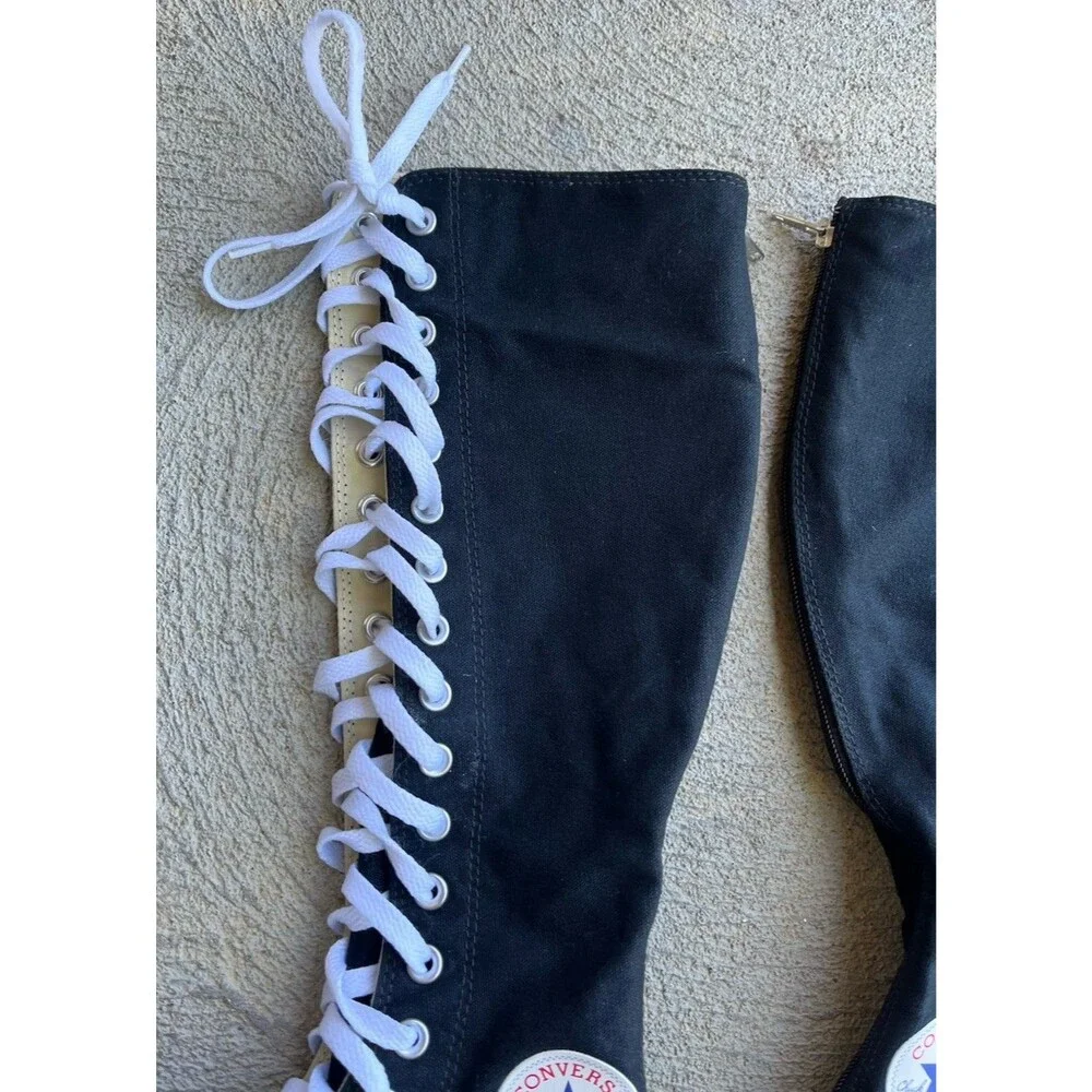 Converse All-Star Women's 7 Men's 5 Tall Knee High Sneakers 1V708 - Black - Picture 5 of 12